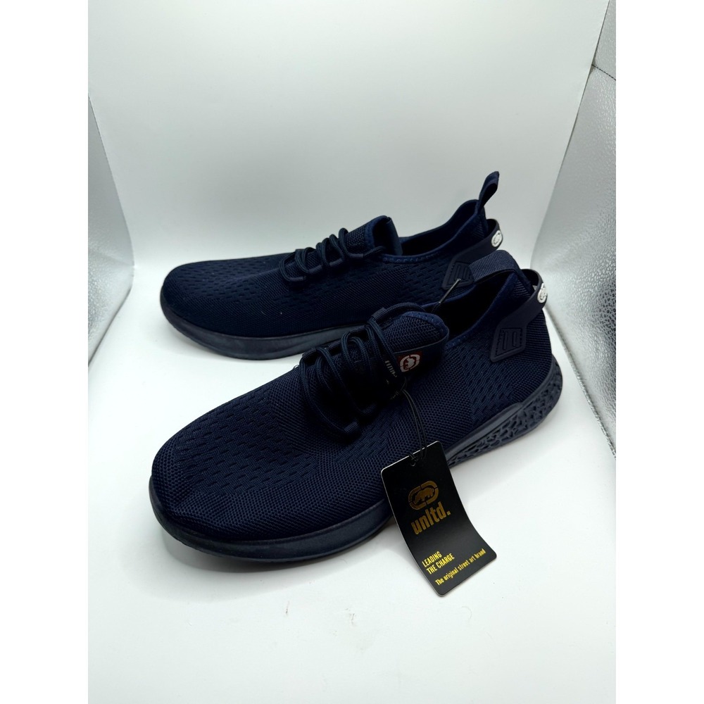 Ecko Unltd. Mens 9.5 Sneaker Navy‎ Black Textile Low Top Running Athletic Shoes